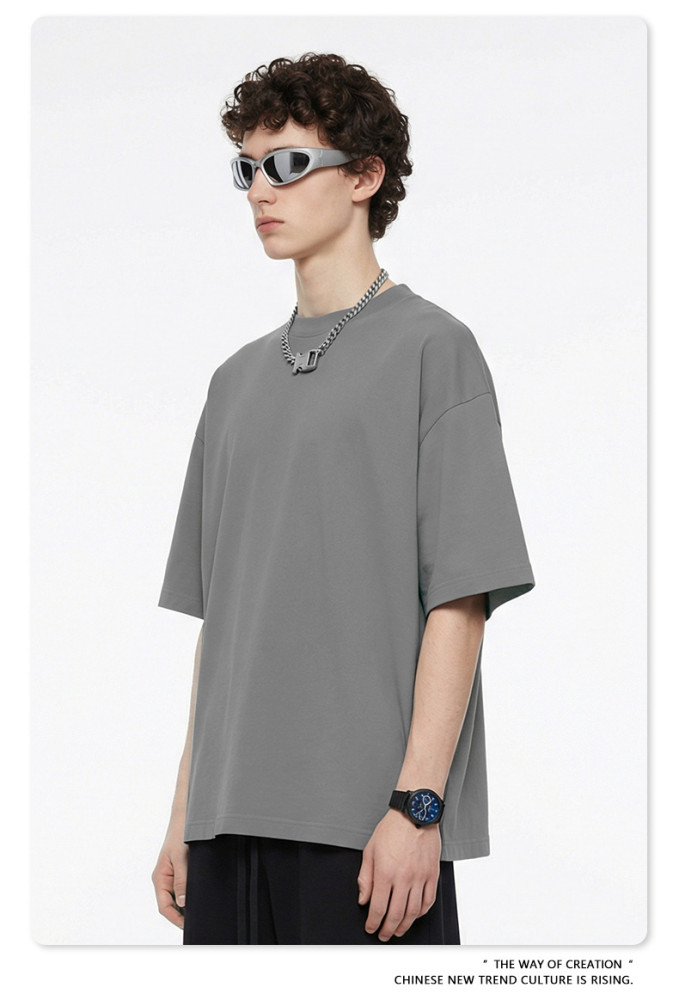 Summer American trendy brand Bolyfit short-sleeved solid color loose-fitting T-shirt for men