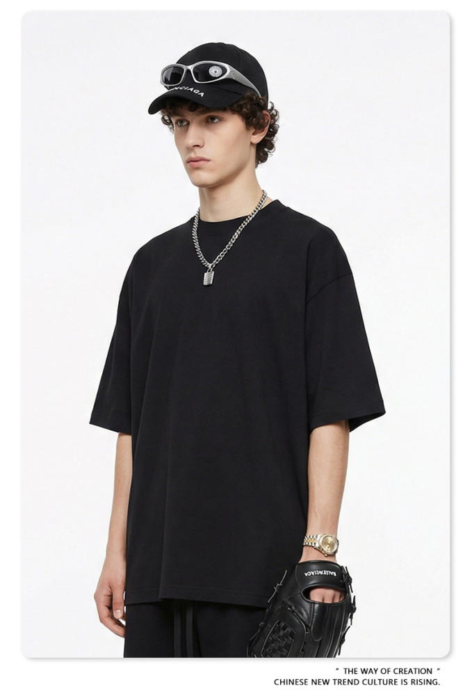 Summer American trendy brand Bolyfit short-sleeved solid color loose-fitting T-shirt for men