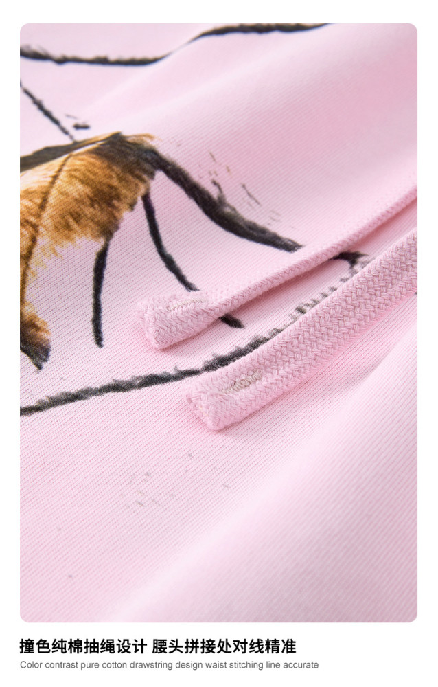 Summer American trendy brand leaf heat transfer loose-fitting shorts, sports casual quick-drying pants for men