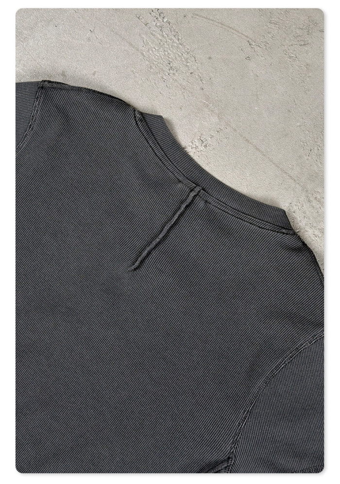 Summer New Casual Retro Washed Distressed T-Shirt Fashionable Slim Fit High Elastic Small V-Neck Short Sleeve Women's