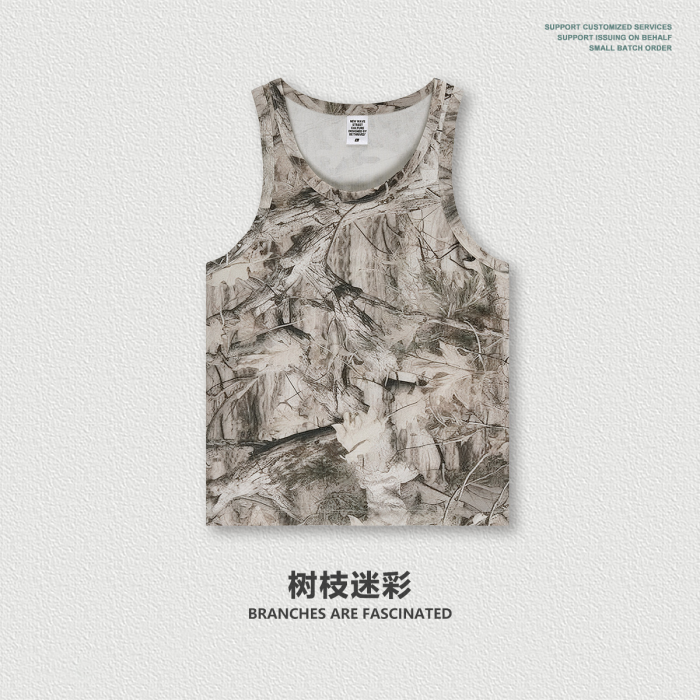 Summer American streetwear camouflage loose-fitting sports vest for outdoor fitness men