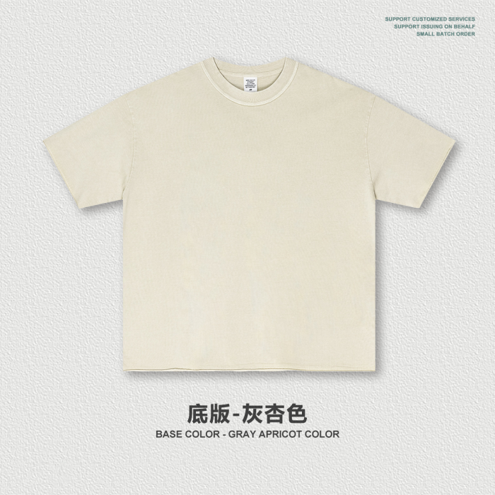 Spring New Trendy Brand Washed Retro Rolled Hem Short-Sleeve T-Shirt Pegasus Print Men's T-Shirt