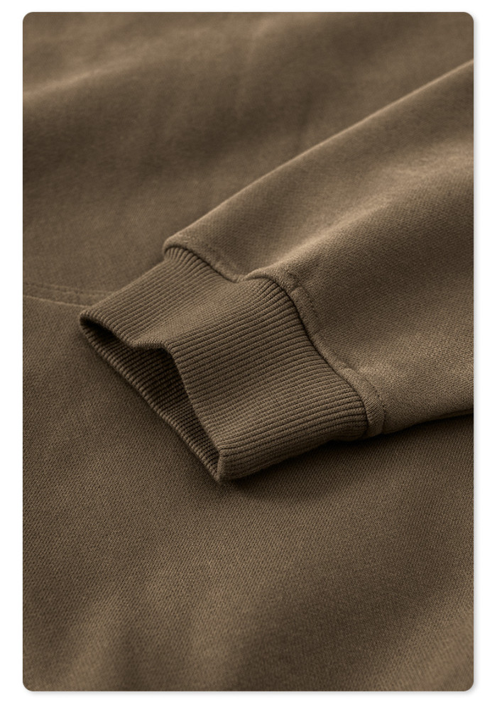 Autumn solid color casual loose plus size thick hooded sweatshirt with fleece lining for men's trendy