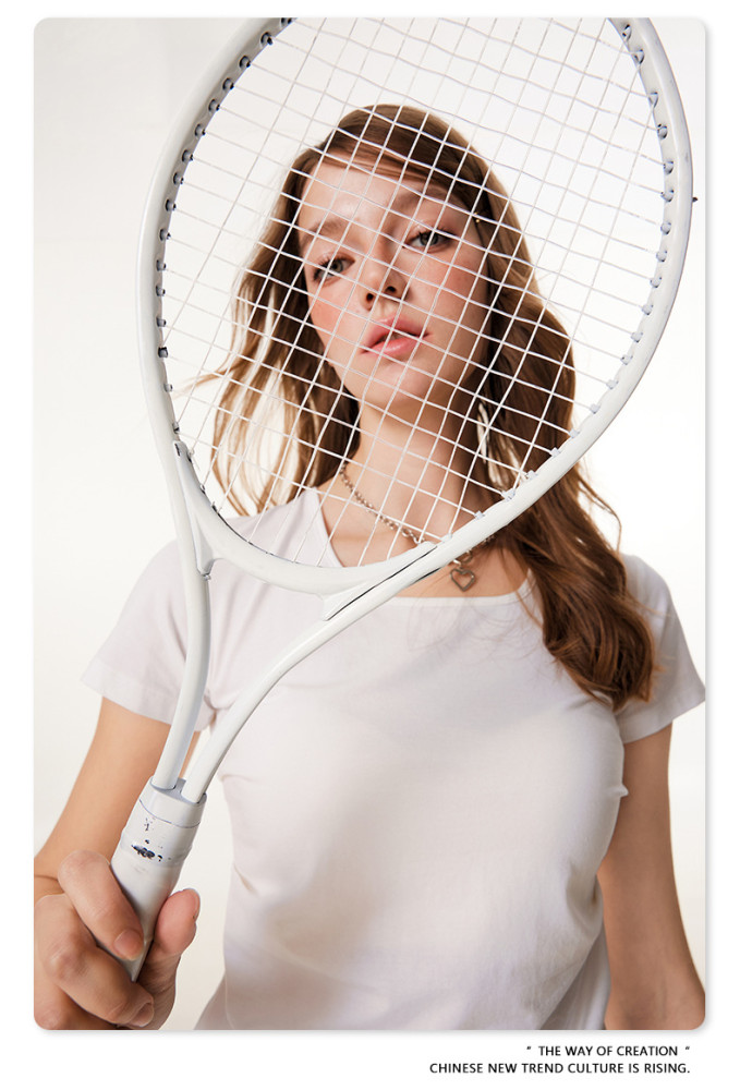 Summer solid color square neck short-sleeved T-shirt, sexy, waist-slimming, European and American style U-neck top for women.