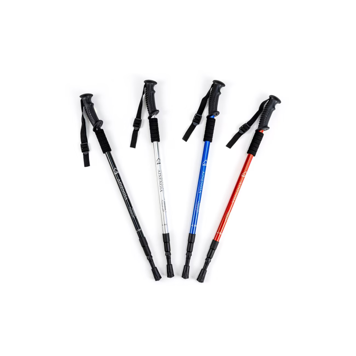 Outdoor tourism hiking stick, three section straight handle aluminum alloy hiking stick, easy to stretch hiking stick