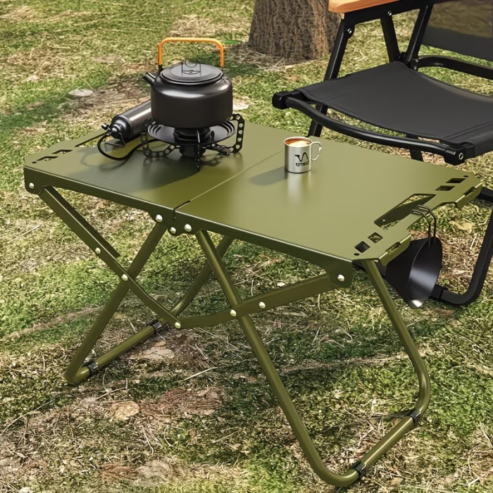 1 piece/3 piece portable folding camping table, lightweight iron picnic table, portable design suitable for outdoor camping, beach barbecue, tailgate gathering, hiking (foldable)