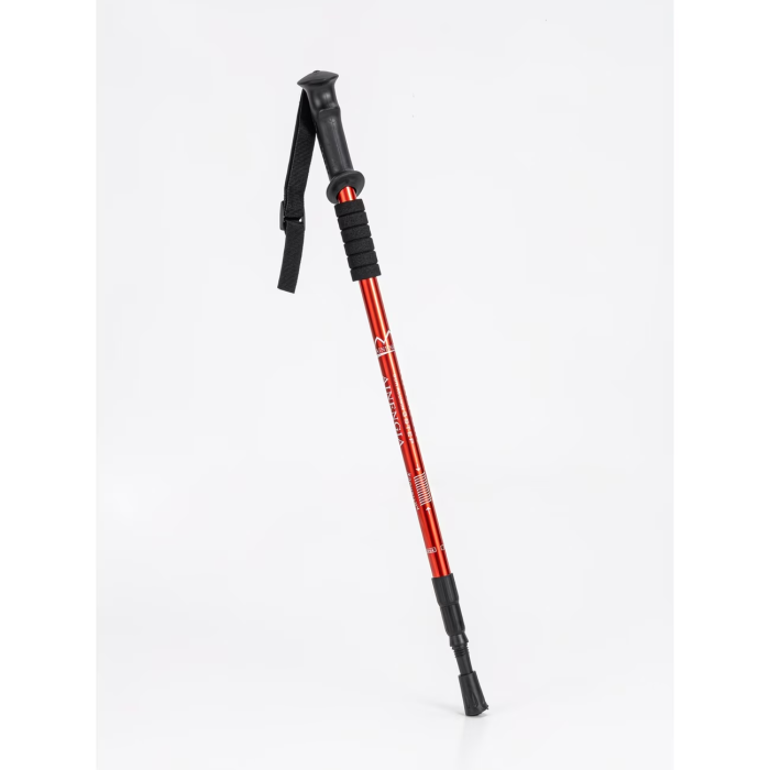 Outdoor tourism hiking stick, three section straight handle aluminum alloy hiking stick, easy to stretch hiking stick