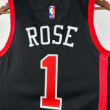 23-24 BULLS ROSE #1 Black City Edition Top Quality Hot Pressing NBA