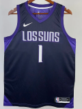 2017-18 SUNS BOOKER #1 Royal Blue City Edition Top Quality Hot Pressing NBA Jersey