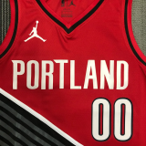 Trail Blazers ANTHONY #00 Jordan Red Top Quality Hot Pressing NBA Jersey