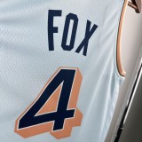 24-25 SA Spurs FOX #4 Light blue City Edition Top Quality Hot Pressing NBA Jersey
