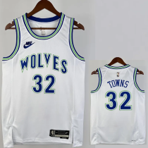 23-24 TIMBERWOLVES TOWNS #32 White Top Quality Hot Pressing NBA Jersey (Retro Logo) 23-24 TIMBERWOLVES TOWNS #32 White Top Quality Hot Pressing NBA Jersey (Retro Logo)