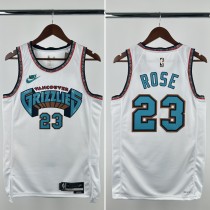 24-25 GRIZZLIES ROSE #23 White Top Quality Hot Pressing NBA Jersey 24-25 GRIZZLIES ROSE #23 White Top Quality Hot Pressing NBA Jersey