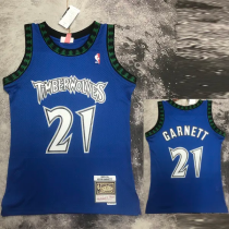 2003-04 Timberwolves GARNETT #21 Blue Retro Top Quality Hot Pressing NBA Jersey 2003-04 Timberwolves GARNETT #21 Blue Retro Top Quality Hot Pressing NBA Jersey