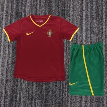 2000 Portugal Home Retro Kids Soccer Jersey
