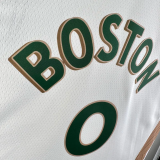 23-24 CELTICS TATUM #0 White City Edition Home Top Quality Hot Pressing NBA Jersey