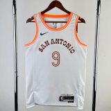 23-24 Sa Spurs PARKER #9 White City Edition Top Quality Hot Pressing NBA Jersey