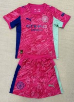 25-26 Man City Goalkeeper Kids Soccer Jersey