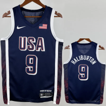 2024 Olympic Game USA HALIBURTON # 9 Dark Blue Basketball Jersey 2024 Olympic Game USA HALIBURTON # 9 Dark Blue Basketball Jersey
