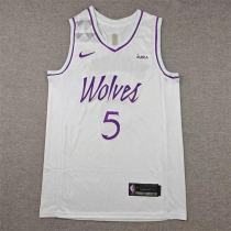 2018-19 Timberwolves EDWARDS #5 White Retro Top Quality Hot Pressing NBA Jersey 2018-19 Timberwolves EDWARDS #5 White Retro Top Quality Hot Pressing NBA Jersey