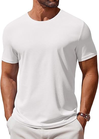 Men's T Shirt Short Sleeve Crew Neck T-Shirt Casual Summer Classic Basic Tee Shirts COOFANDY