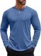 Men's Henley Shirts Long Sleeve Button T-Shirt Lightweight Fashion Casual Pullover Shirt