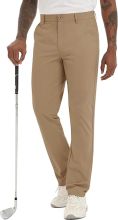 Men's Golf Pants Classic Fit - Quick Dry Performance Trousers Water Resistant Lightweight Work & Travel Slacks