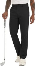 Men's Golf Pants Classic Fit - Quick Dry Performance Trousers Water Resistant Lightweight Work & Travel Slacks