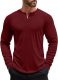 Men's Henley Shirts Long Sleeve Button T-Shirt Lightweight Fashion Casual Pullover Shirt