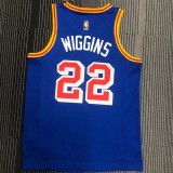 WARRIORS WIGGINS #22 Blue 75th Anniversary Retro NBA Jersey