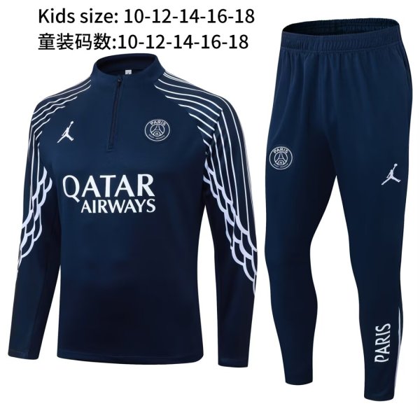 25-26 PSG High Quality Kids Half Pull Tracksuit