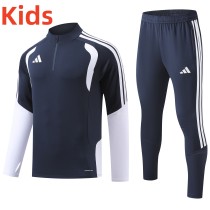 2026 AD Blue Kids Half Pull Tracksuit
