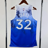23-24 Timberwolves TOWNS #32 Blue City Edition Top Quality Hot Pressing NBA Jersey