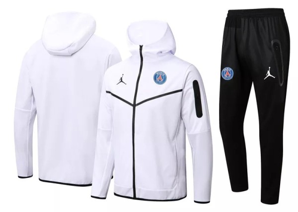 22-23 PSG White Hoodie Jacket Tracksuit#F404