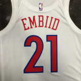 22-23 76ERS EMBIID #21 White City Edition Top Quality Hot Pressing NBA Jersey