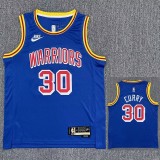 Warriors CURRY #30 Blue 75th Anniversary Retro NBA Jersey