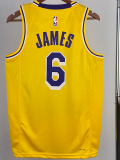 22-23 LAKERS JAMES #6 Yellow Top Quality Hot Pressing NBA Jersey(圆领)