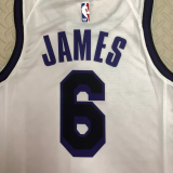 22-23 LAKERS JAMES #6 White City Edition Top Quality Hot Pressing NBA Jersey