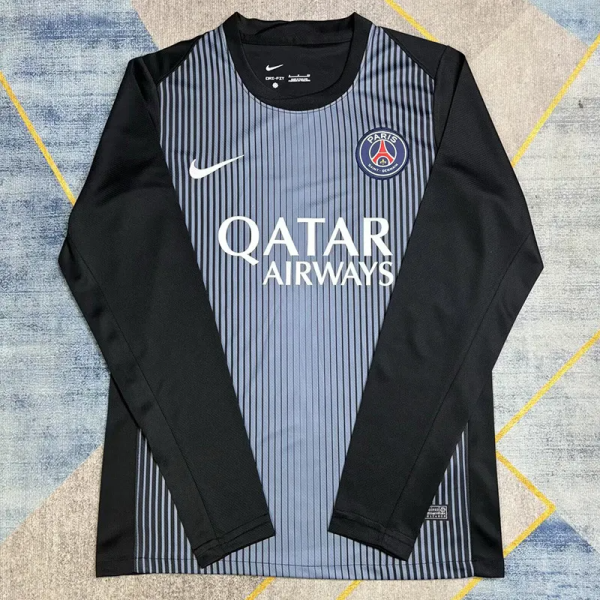 25-26 PSG Black Goalkeeper Long Sleeve Soccer Jersey (长袖)