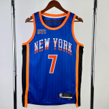 23-34 KNICKS ANTHONY #7 Blue City Edition Top Quality Hot Pressing NBA Jersey