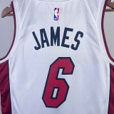 22-23 HEAT JAMES #6 White Top Quality Hot Pressing NBA Jersey