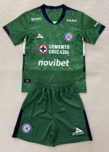 25-26 Cruz Azul Green Goalkeeper Kids Soccer Jersey 1:1 Thai Quality