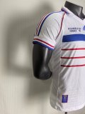 1998 France Away White Player Version Retro Soccer Jersey*球员