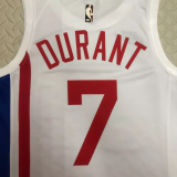22-23 Nets DURANT #7 White Top Quality Hot Pressing NBA Jersey (Retro Logo)