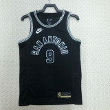 22-23 SA Spurs PARKER #9 Black Top Quality Hot Pressing NBA Jersey (Retro Logo)