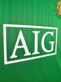 2007-2008 Man Utd Green Goalkeeper Long Sleeve Retro Soccer Jersey