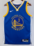 22-23 WARRIORS PAUL #3 Blue Top Quality Hot Pressing NBA Jersey (V领)