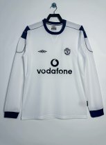 2000-2001 Man Utd  Away Long sleeves Retro Soccer Jersey
