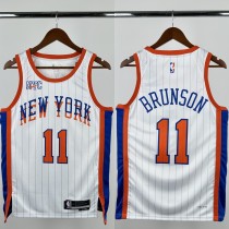 24-25 KNICKS BRUNSON #11 White City Edition Top Quality Hot Pressing NBA Jersey