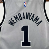 25-26 SA Spurs WEMBANYAMA #1 Grey Top Quality Hot Pressing NBA Jersey
